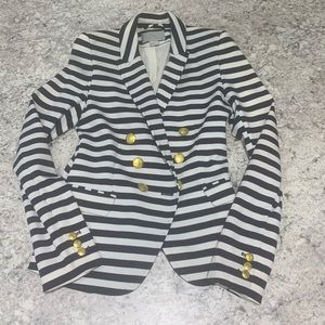 H&M white and blue blazer with gold buttons